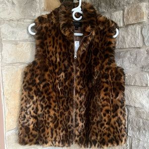 J. Crew | NWT size small animal print faux fur vest